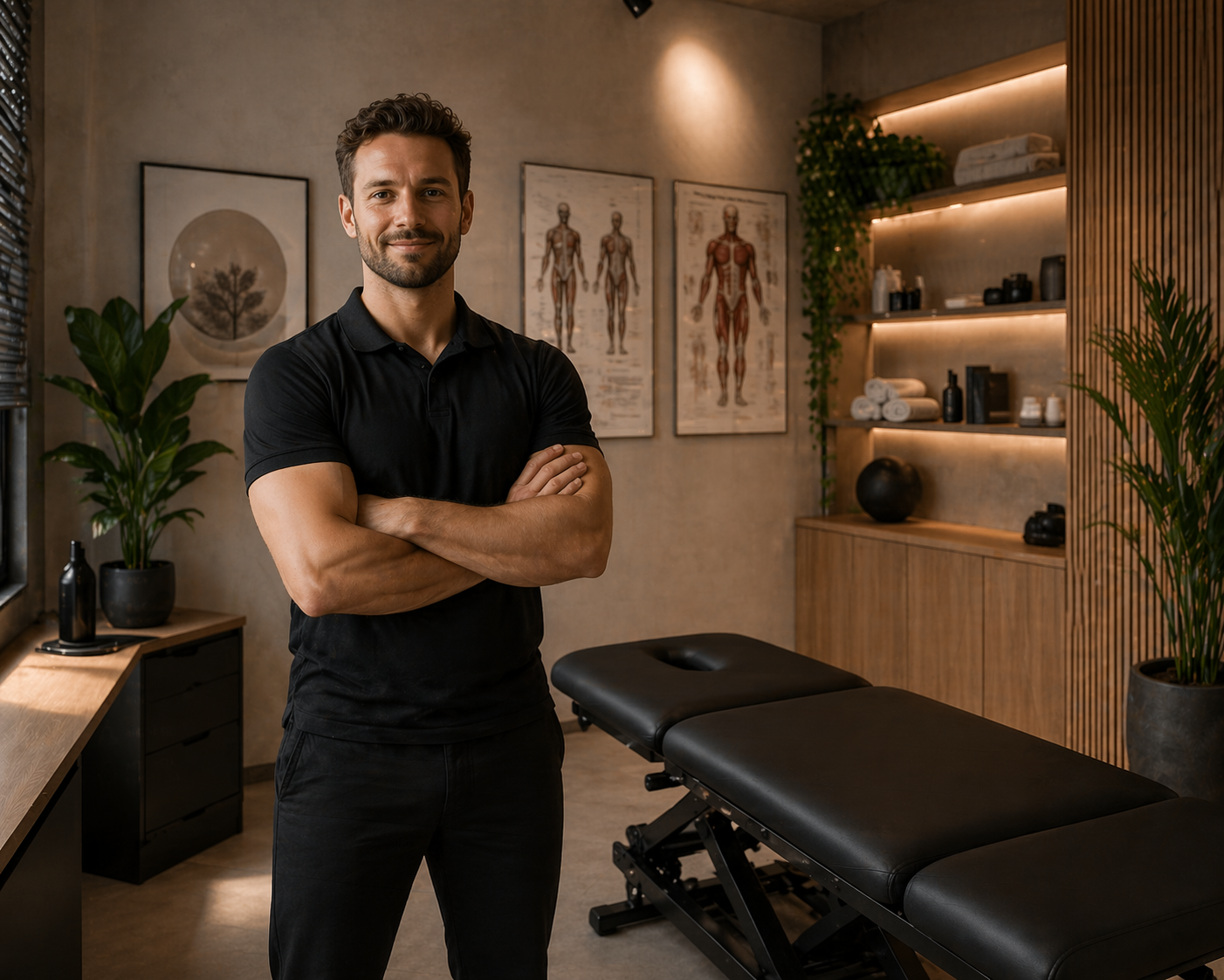 fizjoterapeuta w gabinecie